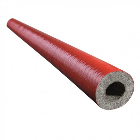 Rohrisolierung 2m lang, Dämmstärke 6mm f. Rohr Ø 15mm, rot | 0,45€/m